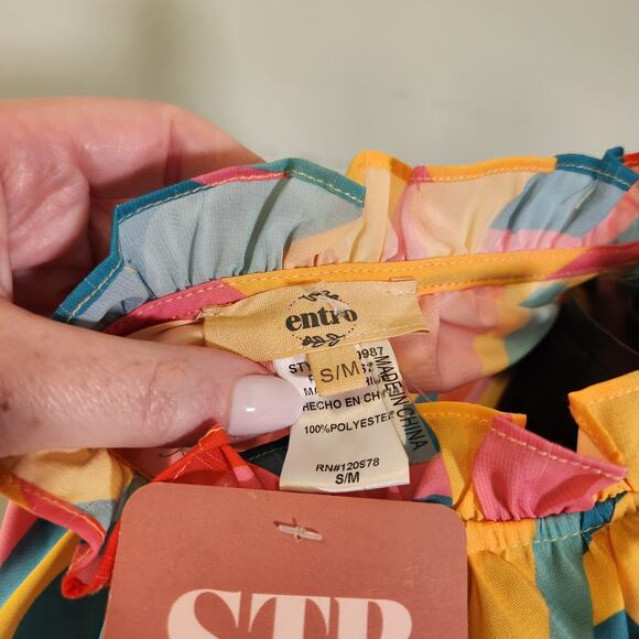 ENTRO Oversized Ruffle Sleeve Blouse, Size S/M - Picture 11 of 11